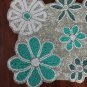 Handmade Set of 4 Beaded Floral Placemats Halloween Autumn Fall Holiday, 16" L x 12" W Square