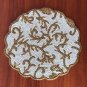 Handmade Beaded Placemats, 14 inch Round - White Gold, Set of 4,