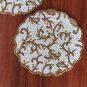 Handmade Beaded Placemats, 14 inch Round - White Gold, Set of 4,