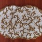 Handmade Beaded Placemats, 14 inch Round - White Gold, Set of 4,