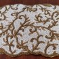 Handmade Beaded Placemats, 14 inch Round - White Gold, Set of 4,