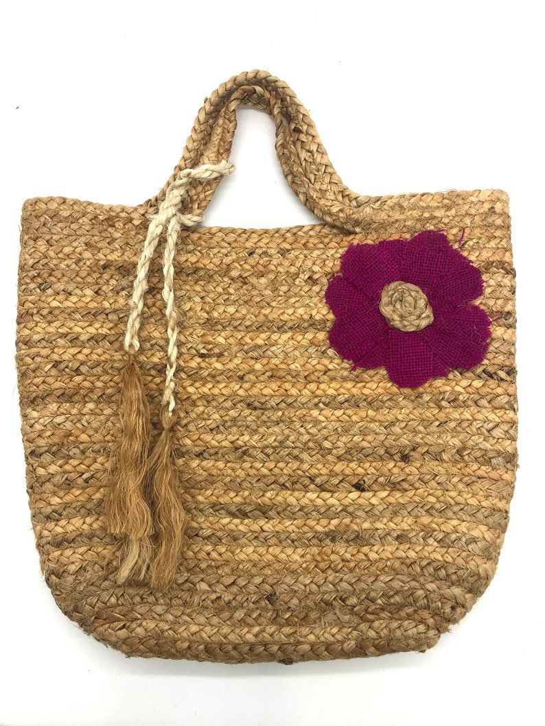 Jute Tote Bag , Bride Bag , Beach Bag , Bridesmaids Bag, Shoulder Bag