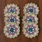 Beaded Floral Multi Colored Coasters, Handmade Coasters, Decorative Coasters, Gift for her