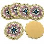 Beaded Floral Multi Colored Coasters, Handmade Coasters, Decorative Coasters, Gift for her