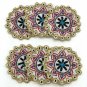 Beaded Floral Multi Colored Coasters, Handmade Coasters, Decorative Coasters, Gift for her