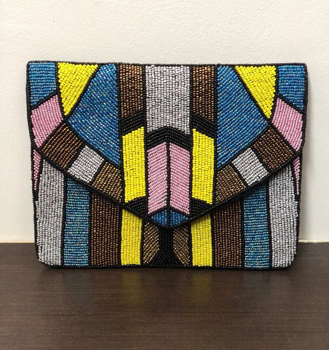 Multi Colored Evening Clutch Bag, Handmade Designer Wedding Gift Clutch Bag, Party Bag/ Clutch