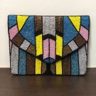 Multi Colored Evening Clutch Bag, Handmade Designer Wedding Gift Clutch Bag, Party Bag/ Clutch
