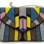 Multi Colored Evening Clutch Bag, Handmade Designer Wedding Gift Clutch Bag, Party Bag/ Clutch