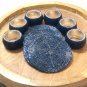 Handmade Beaded Napkin Rings and Coasters Set, Dining Table Accessories, Navy Blue