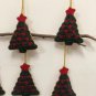 Set of 6 Green Red Christmas Tree Ornaments, Holiday Decor, Xmas Hanging, Handmade Christmas Hanging