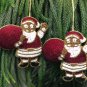 Santa Christmas Ornaments Red White Set of 5, Holiday Decor, Xmas Hanging, Santa Hanging