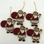 Santa Christmas Ornaments Red White Set of 5, Holiday Decor, Xmas Hanging, Santa Hanging