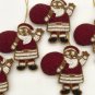 Santa Christmas Ornaments Red White Set of 5, Holiday Decor, Xmas Hanging, Santa Hanging