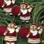 Santa Christmas Ornaments Red White Set of 5, Holiday Decor, Xmas Hanging, Santa Hanging