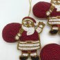 Santa Christmas Ornaments Red White Set of 5, Holiday Decor, Xmas Hanging, Santa Hanging