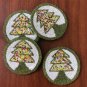 Christmas Tree Glass Beaded Coasters Set, Handmade Beaded Coasters, Decorative Coasters