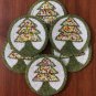 Christmas Tree Glass Beaded Coasters Set, Handmade Beaded Coasters, Decorative Coasters