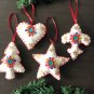 Star Heart Tree Cross Cream White Christmas Ornaments, Holiday Decorg, Handmade Christmas Hanging