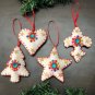 Star Heart Tree Cross Cream White Christmas Ornaments, Holiday Decorg, Handmade Christmas Hanging