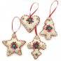 Star Heart Tree Cross Cream White Christmas Ornaments, Holiday Decorg, Handmade Christmas Hanging