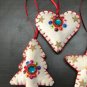 Star Heart Tree Cross Cream White Christmas Ornaments, Holiday Decorg, Handmade Christmas Hanging