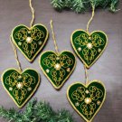 Emerald Green Christmas Ornaments, Holiday Decor, Xmas Hanging, Handmade Christmas Hanging, Set of 5