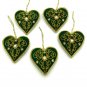 Emerald Green Christmas Ornaments, Holiday Decor, Xmas Hanging, Handmade Christmas Hanging, Set of 5