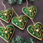 Emerald Green Christmas Ornaments, Holiday Decor, Xmas Hanging, Handmade Christmas Hanging, Set of 5