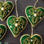 Emerald Green Christmas Ornaments, Holiday Decor, Xmas Hanging, Handmade Christmas Hanging, Set of 5