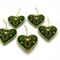 Emerald Green Christmas Ornaments, Holiday Decor, Xmas Hanging, Handmade Christmas Hanging, Set of 5