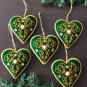 Emerald Green Christmas Ornaments, Holiday Decor, Xmas Hanging, Handmade Christmas Hanging, Set of 5