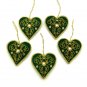 Emerald Green Christmas Ornaments, Holiday Decor, Xmas Hanging, Handmade Christmas Hanging, Set of 5