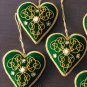 Emerald Green Christmas Ornaments, Holiday Decor, Xmas Hanging, Handmade Christmas Hanging, Set of 5