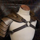 Men Knight Soldier Shoulder Pads Chest Armor Steampunk Pu Leather Vest Medieval