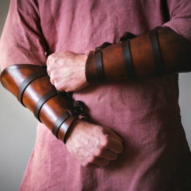 Medieval Renaissance Leather Bracers Gauntlet Viking Archer Samurai Armor Gloves