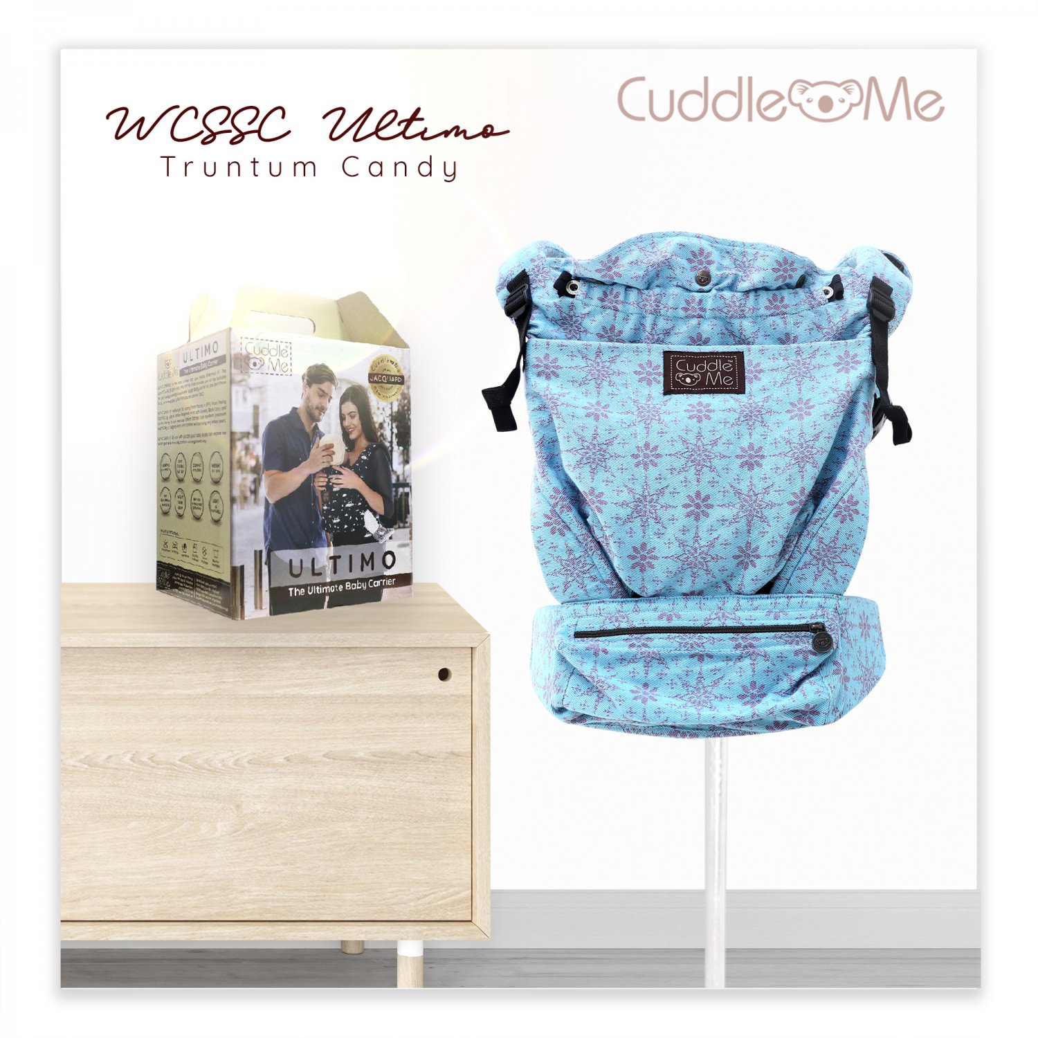 WCSSC Jacquard Ultimo Carrier Cuddle Me | WOVEN Wrap convert to SSC | NB to toddler | Truntum Candy