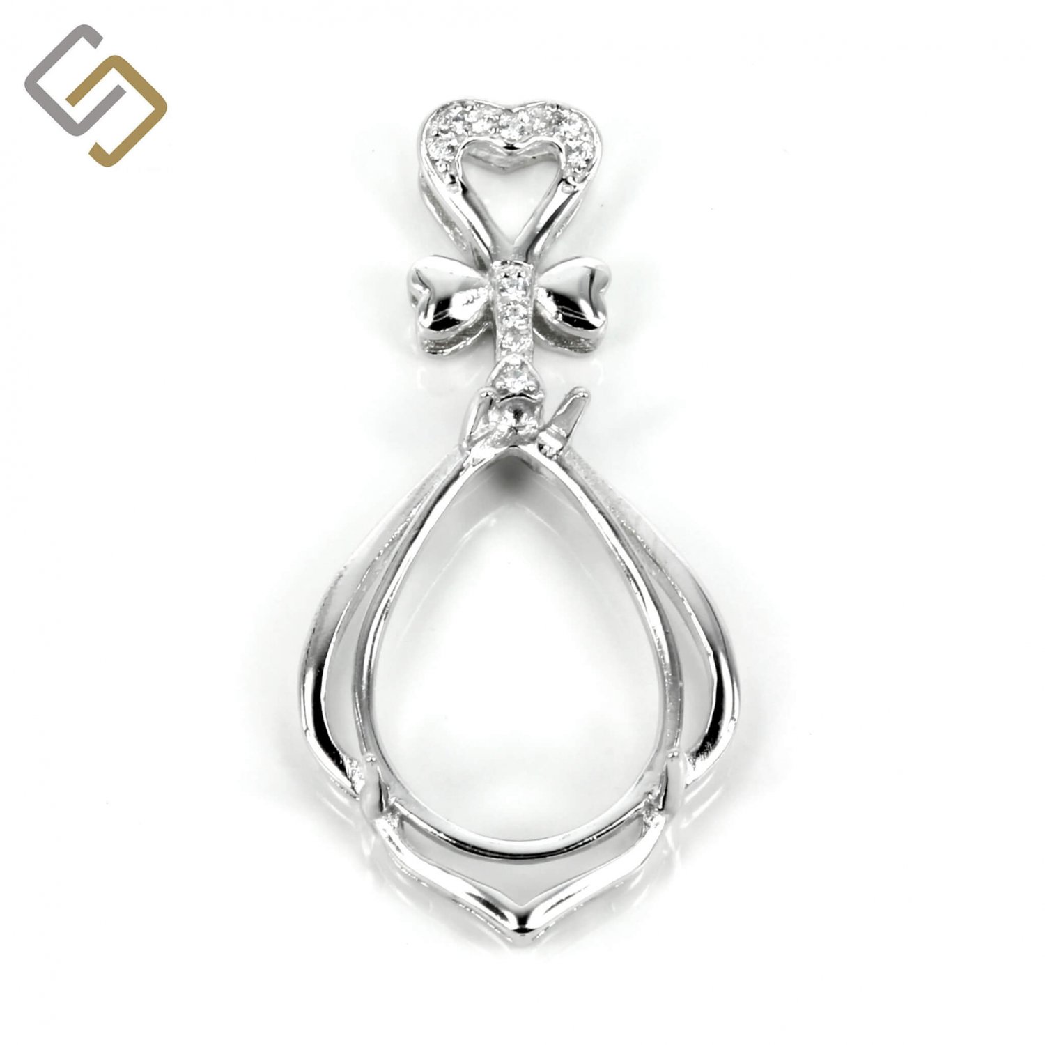 MTP920 Pear shaped pendant in sterling silver for 12x16mm Pear Stones