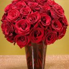 Three Dozen Roses in Red Ruby Vase