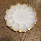 Vintage Gilded Deviled Egg Platter