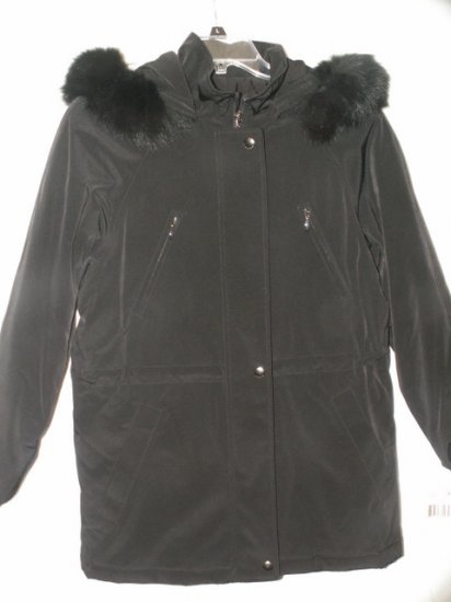Liz Claiborne Black Anorak Jacket Coat Detachable Hood Size XS New with ...