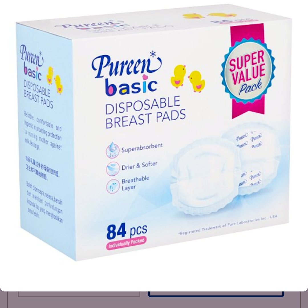 Pureen Basic Disposable Breast Pads 84pcs{ N. price usd 104.70...30%}