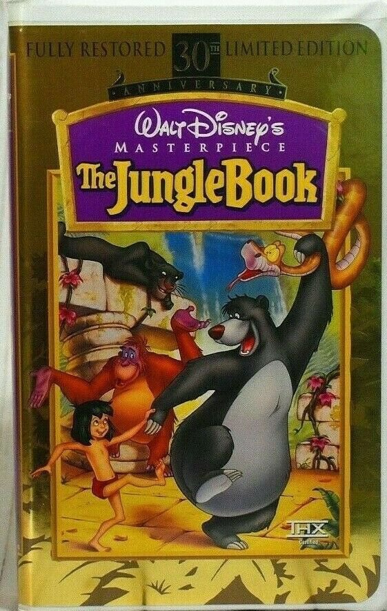The Jungle Book (VHS) Clamshell Home Video Movie 30th Anniversary VG