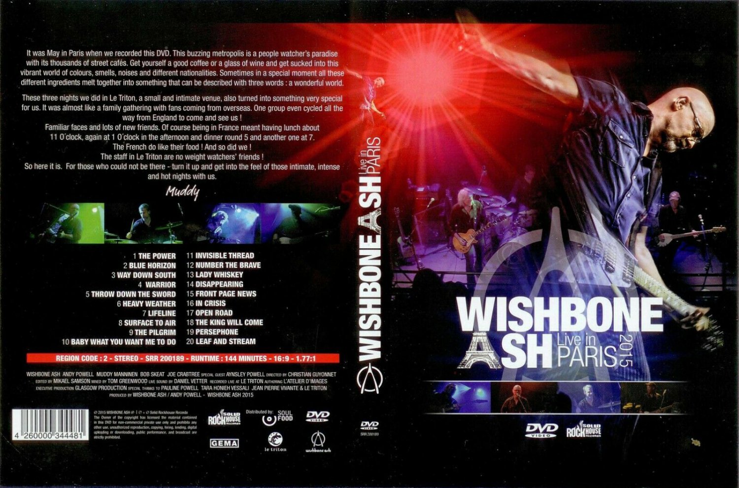 Wishbone Ash - Live in Paris 2015 ~ DVD ~ Music Concert