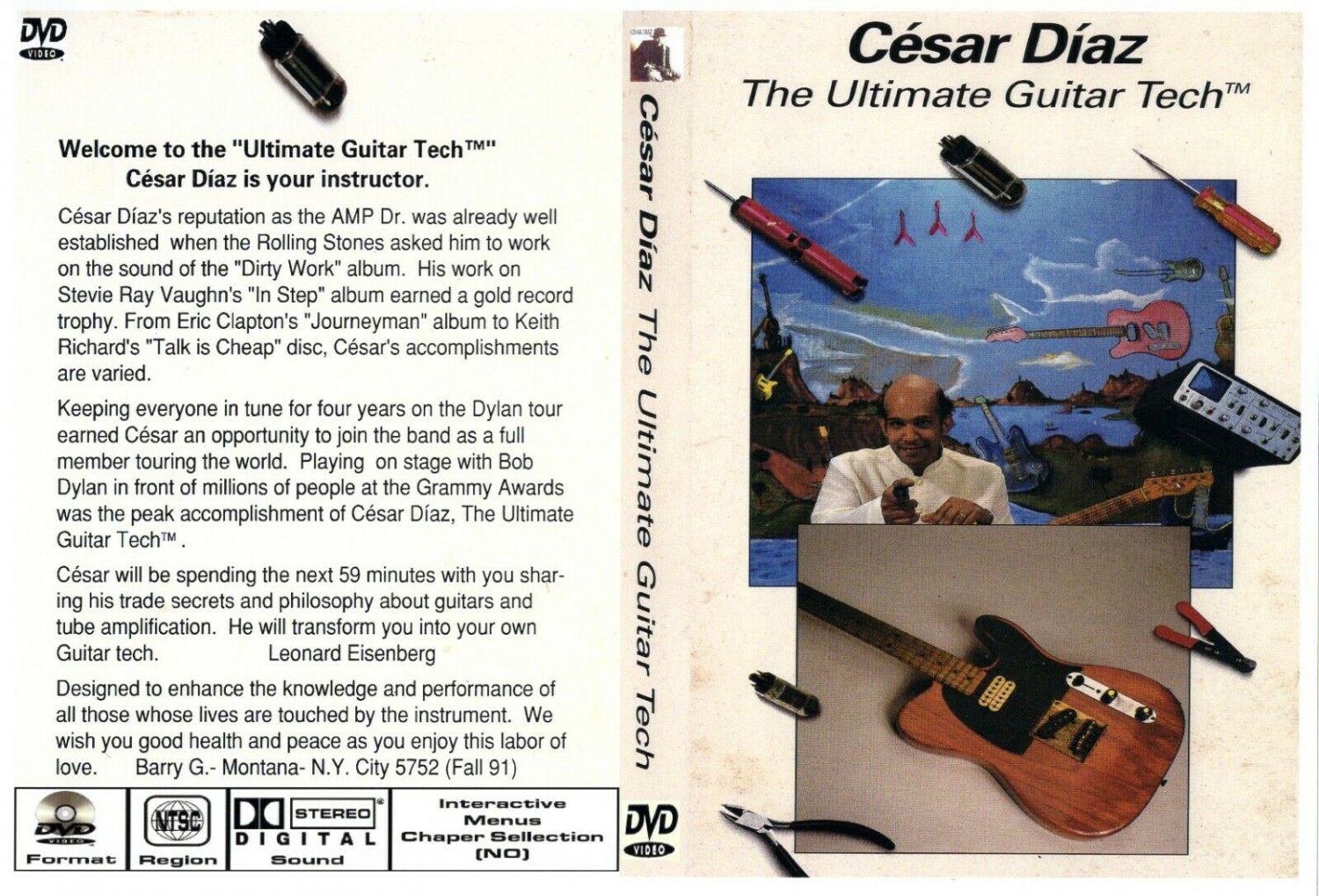 CESAR DIAZ - THE ULTIMATE GUITAR TECH 1990 DVD + CD manufactured on demand