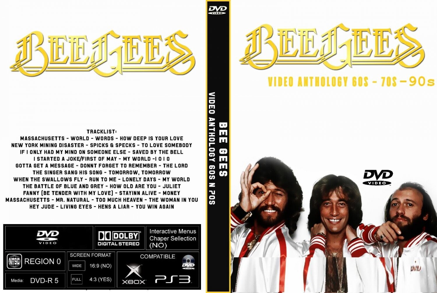 BEE GEES VIDEO ANTHOLOGY 60's & 90's 35 tracks DVD manufactured on demand DVD