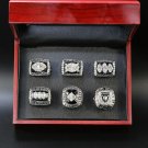 A Set Oakland Raiders Championship Rings 6Pcs With Wooden Display Box