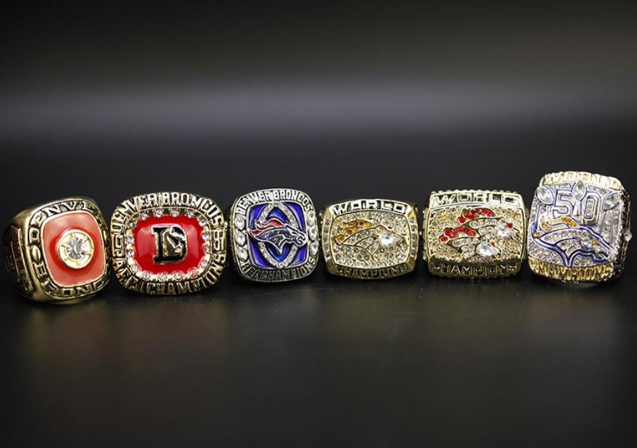 Size 11 Denver Broncos Super Bowl Championship Rings 6Pcs Fans Gift