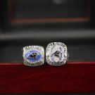 A Set Carolina Panthers 2003 2015 NFC Championship Rings With Wooden Display Box