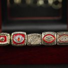 A Set Washington Redskins 1972 1982 1983 1987 1991 Super Bowl Championship Rings Wooden Display Box