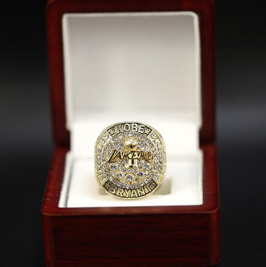 Los Angeles Lakers 2016 Kobe Bryant Mamba Retirement Championship ring Size 11 Wooden Display Box